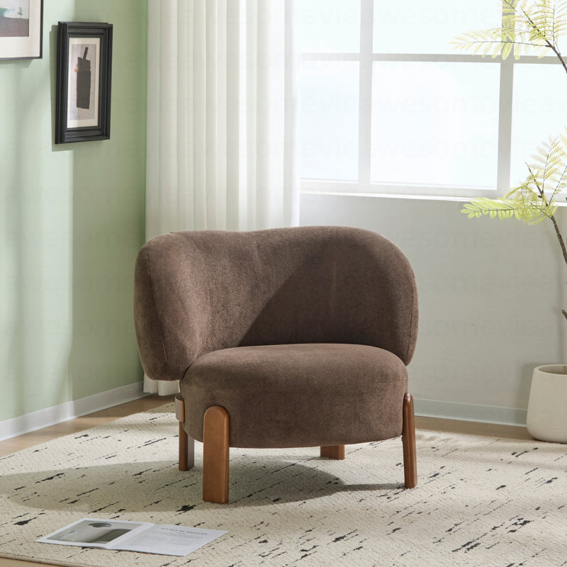 Fauteuil à oreilles moderne, Marron foncé