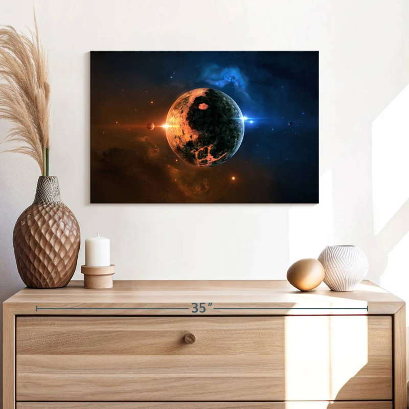 Impression sur toile «Planète extraterrestre», H 16 po x l 24 po x P 1,25 po