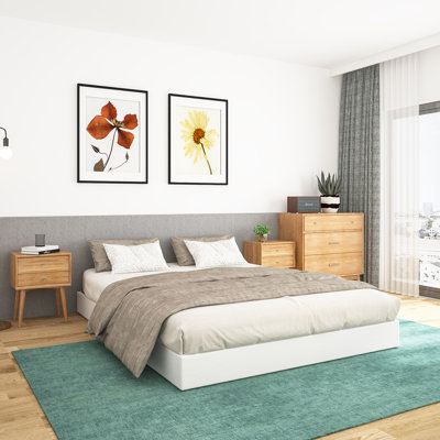 7'' Metal Box Spring Queen With Frabric Cover, Metal Frame Heavy Duty Easy Assembly
