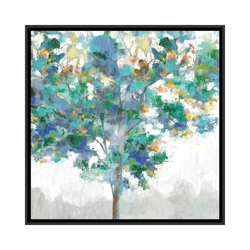 « escalade blue », impression sur toile, Toile avec cadre noir, H 18 po x l 18 po x P 1,5 po, Pas de tapis