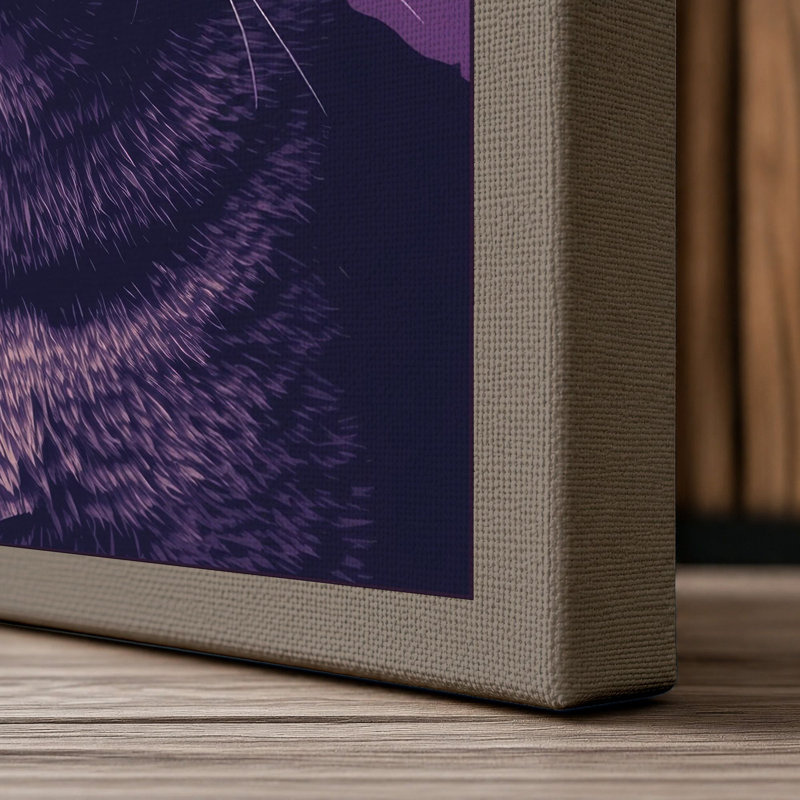 Tabby Gaze Modern - Wrapped Canvas, 18x12 - 45.7 x 30.5 cm, Taupe Border