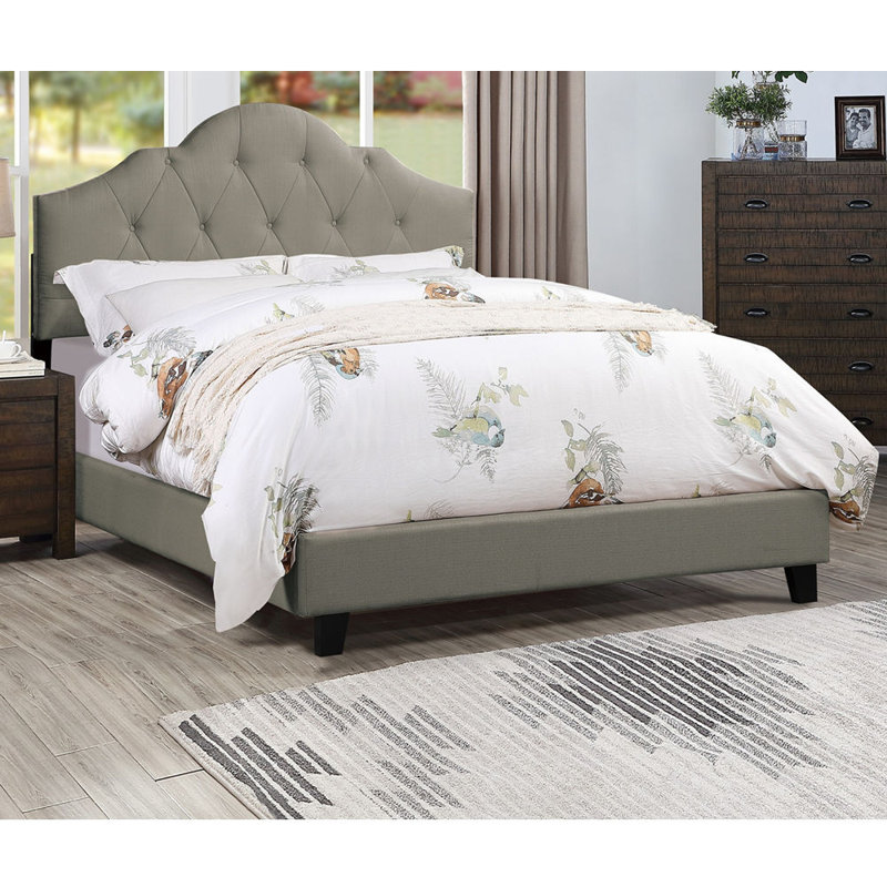 Angeleigh Upholstered Platform Bed, Gray, California King