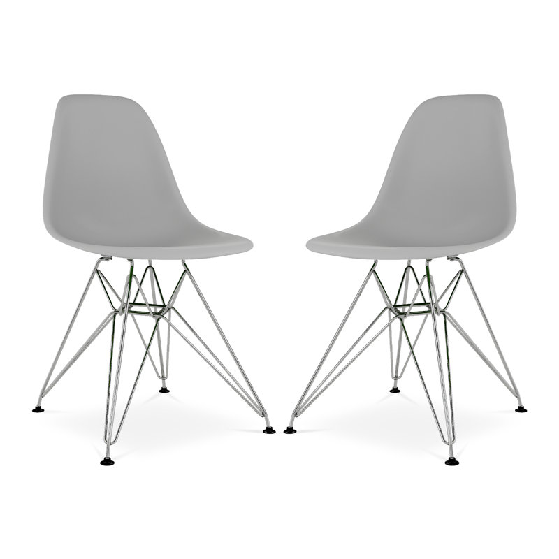 Modholic Eiffel Chair With Steel Legs, Gray (Set Of 4), Gray, 4