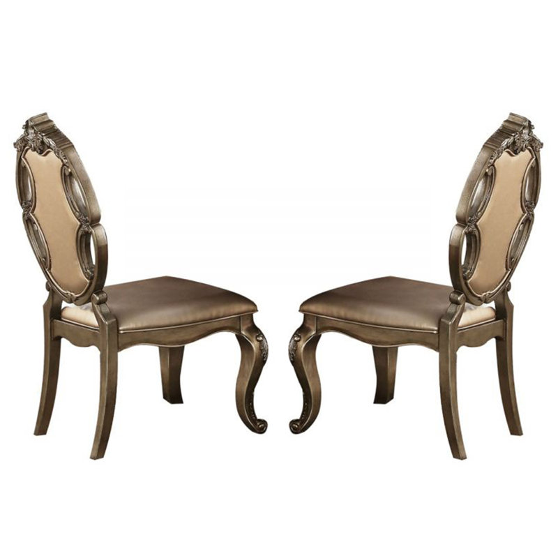 Chaise d'appoint capitonnée à dossier King Louis en chêne rétro