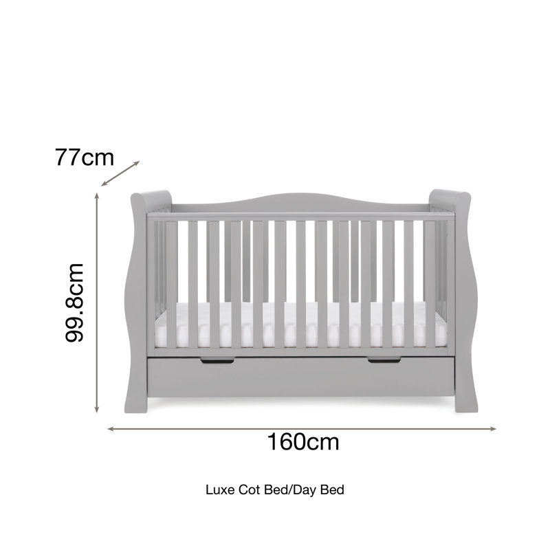 Stamford Cot Bed 7-Piece Nursery Furniture Set, Warm Grey