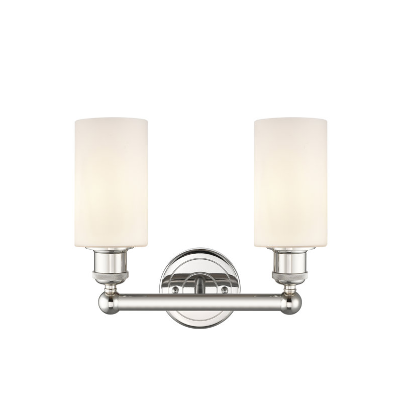 Caldello 2 - Light Dimmable Vanity Light, Matte White, Polished Nickel