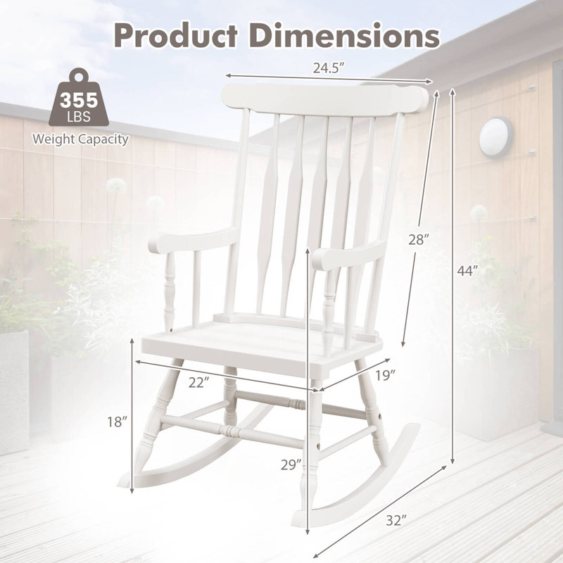 Chaise berçante Remie, Blanc