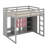  Wood Loft Bed With Wardrobe, Storage Shelves And Cabinet-116489206-116489208