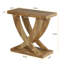 Table de bout de ferme 23,6 po avec support en queue de poisson, table d'appoint en bois étroite pour le salon ou la chambre à coucher, table de chevet rustique