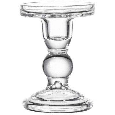 Bougeoir pilier en verre transparent - chandelier 3,5 po