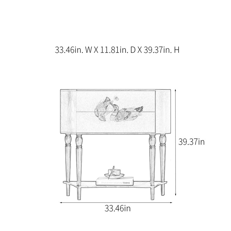 Retro Minimalist Console Table with 2 Drawers