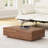 Ahijah Medieval TV Cabinet and Coffee Table 2-Piece Living Room Set, 94.48" Walnut Color