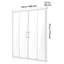 Porte de douche coulissante double semi-sans cadre en verre trempé 1/4 po chrome-117125178