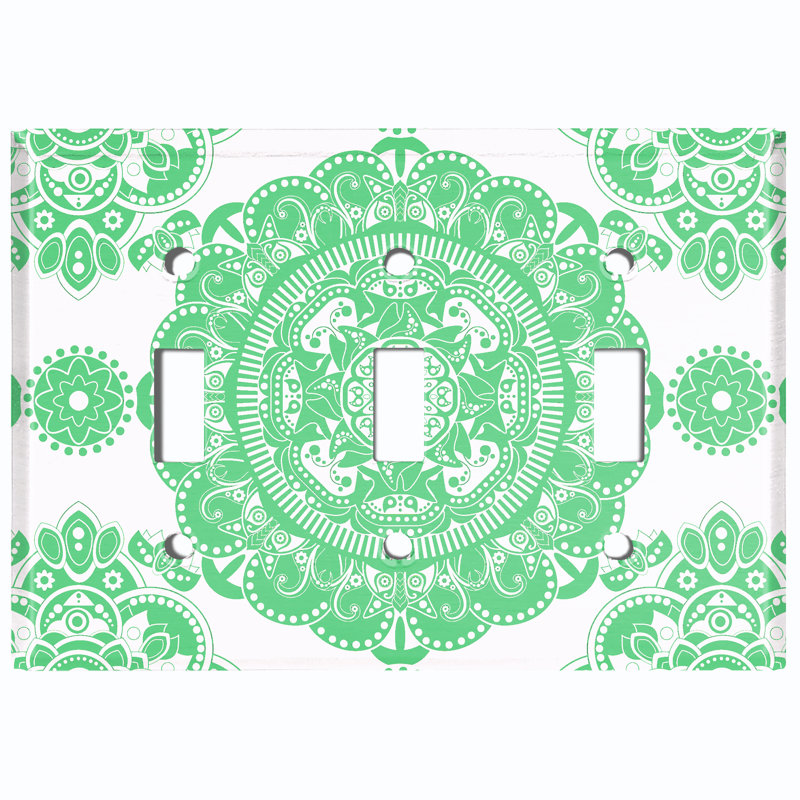 Patterned 3 - Gang Toggle Light Switch Standard Wall Plate