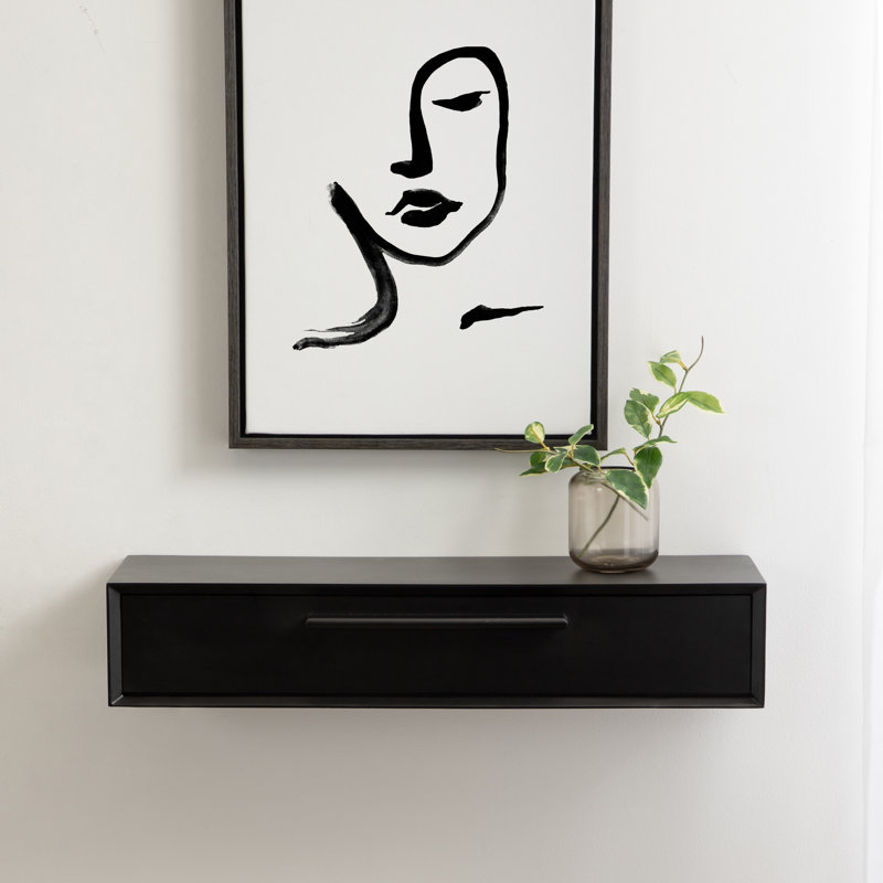 Floating Entryway Console Table, Black