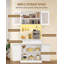 Kitchen Cabinets with LED & Power Outlet, Tall Kitchen Cupboard with Countertop and Drawers, Pantry Storage Cabinet, Adjustable Shelves, for Dining Room, 40 × 75 × 180 cm