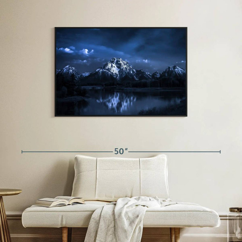 Ciel nocturne à Grand Teton, Cadre flottant noir, 40 po x 27 po