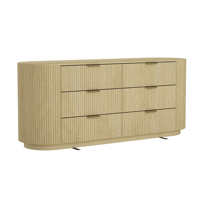 Commode 71 "en chêne naturel Olivia (6 tiroirs)