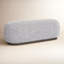 Tissu gris Philbrick avec banc oblong en bois brun foncé