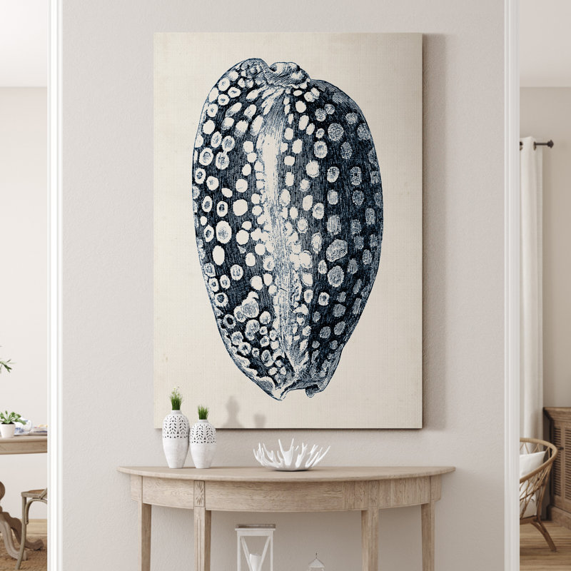 «Coastal Collection in Indigo III», reproduction d'art sur toile tendue, H 12 po x l 8 po x P 1 po