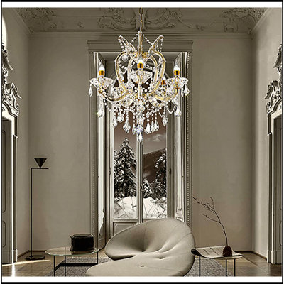 22"In Bella Petite Gold Crystal 5-Led Light Chandelier