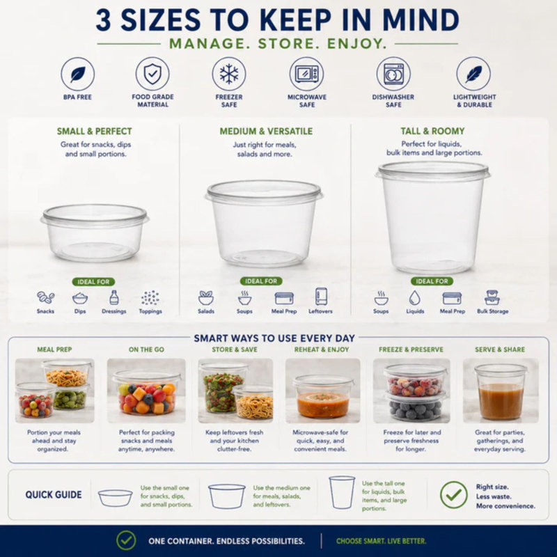 BPA-Free Deli Food Storage Containers with Lids, Microwave & Freezer Safe, 16 oz, 100 Count