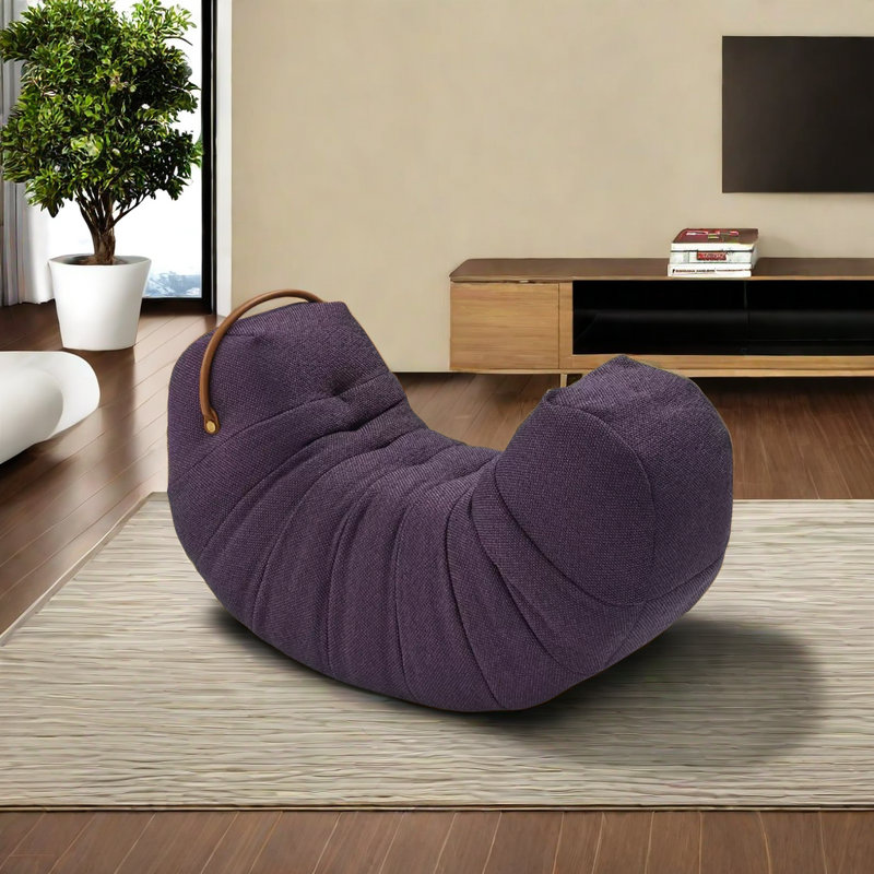 Chaise berçante en bois massif Ricciardo, Mauve