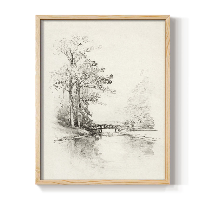 Reproduction encadrée rétro XCV - bois massif, Naturel, H 30 po x l 24 po