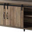 Meuble télé de style rustique avec porte coulissante pour téléviseurs de 58 po en chêne de grange noir et chêne, convient aux téléviseurs de 50 à 59 po