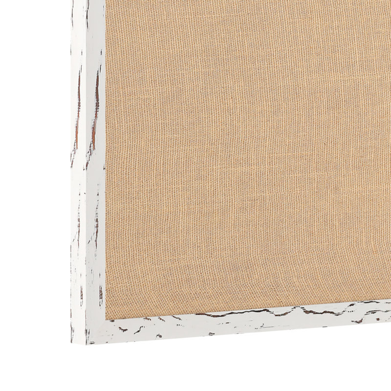 Mattson Commercial Wall Mount Framed Linen Board with Included Wooden Push Pins, White, 24" x 18"