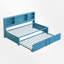 Lit de jour avec couchette Avreigh, lit plateforme avec couchette et tablettes en métal, ports USB-290695003