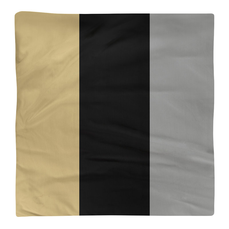 Striped Square Napkin, Gold/Black/Gray, Cotton Twill, 10" H x 10" W x 0.25" D
