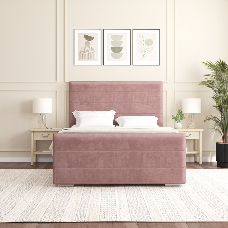 Boggs Upholstered Bed, Small Double (4'), Lilac