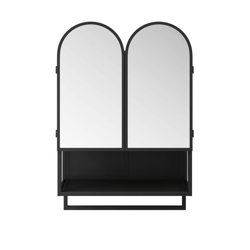 Armoire à miroir 23,62 po, Noir