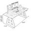 Bureau debout gris en pierre frittée-504795624