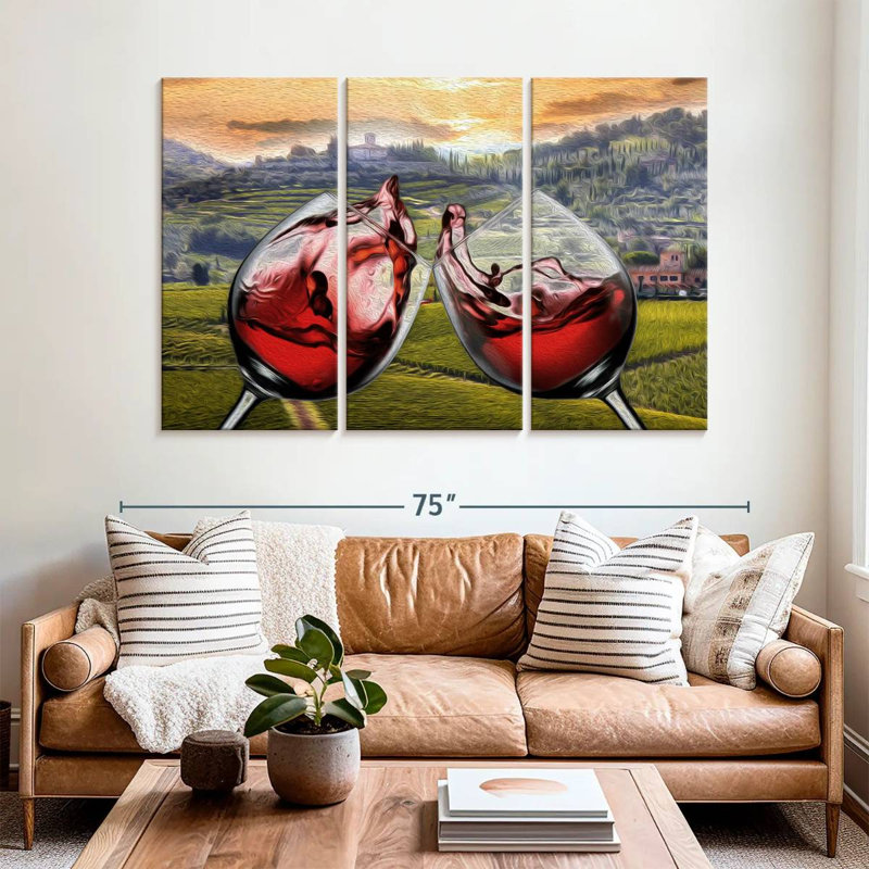 Yarlin Red Wine, 42" H x 65" W