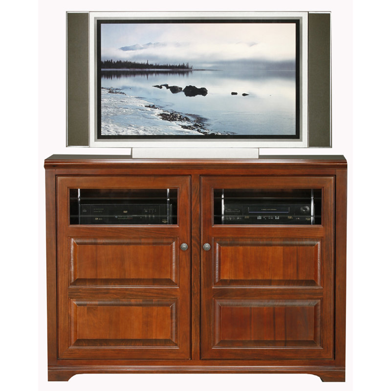 Unfinished TV Stand, Caribbean Rum, Glass