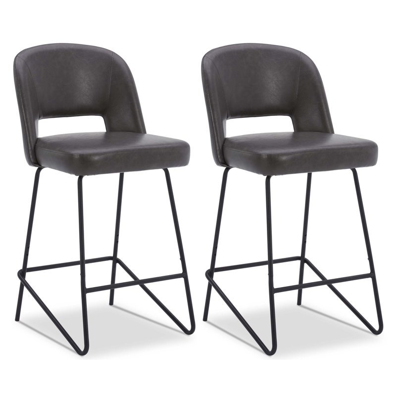 Tabouret de comptoir 26 po Kazlyn, Gris