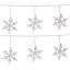 100 lumières de Noël en forme de flocon de neige scintillant transparent - fil blanc 8,6 pi