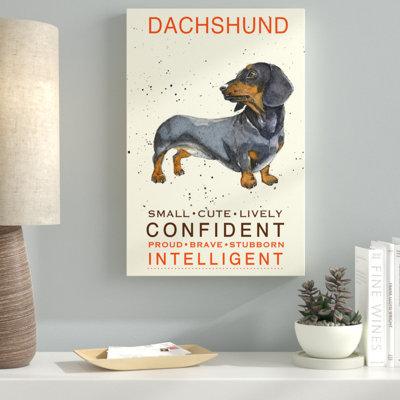 'Dachshund Print' Graphic Art Print on Wrapped Canvas