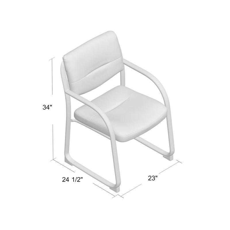 Fauteuil de direction LeatherSoft avec base traîneau et siège rembourré en mousse