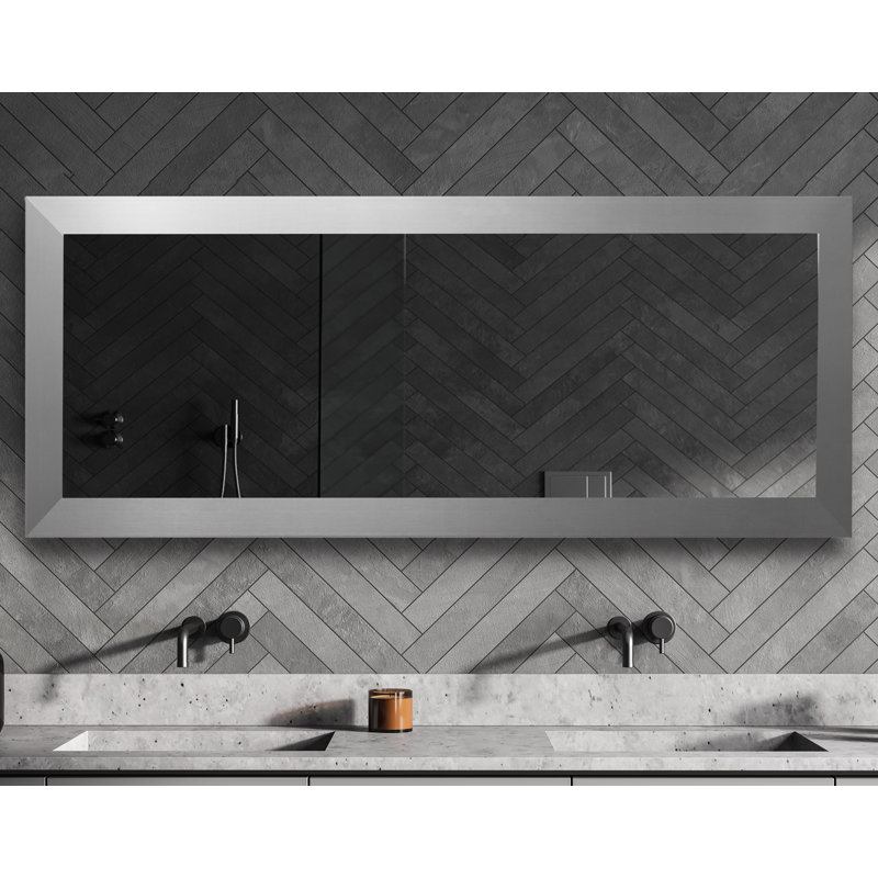 Miroir de salle de bain, Argent, 33 po x 44 po