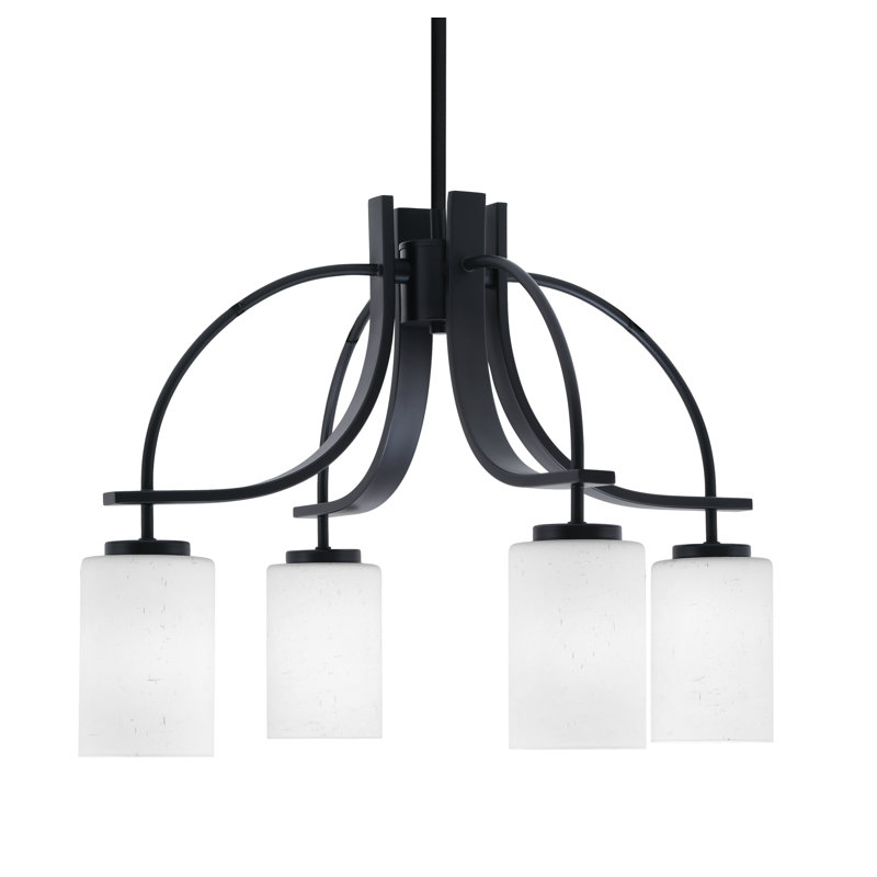 Lustre Madilynn Light, Downlight, H 15,75 po x l 23,25 po x P 23,25 po, 4, Noir mat