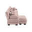 Combinaison libre, canapé modulaire modulaire, canapé en forme de L pour le salon, canapé confortable à 4 places avec repose-pieds convertible, rose chenille-130076936