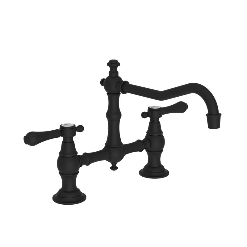 Chesterfield Kitchen Bridge Faucet, Flat Black