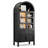 71'' Tall Wood Arched Cabinet with Adjustable LED Lights and Shelves