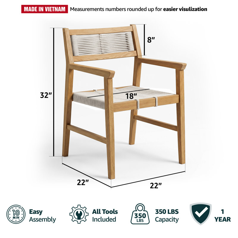  Ensemble de 2 fauteuils extérieurs Heritage en bois massif Boho Eucalyptus Grandis