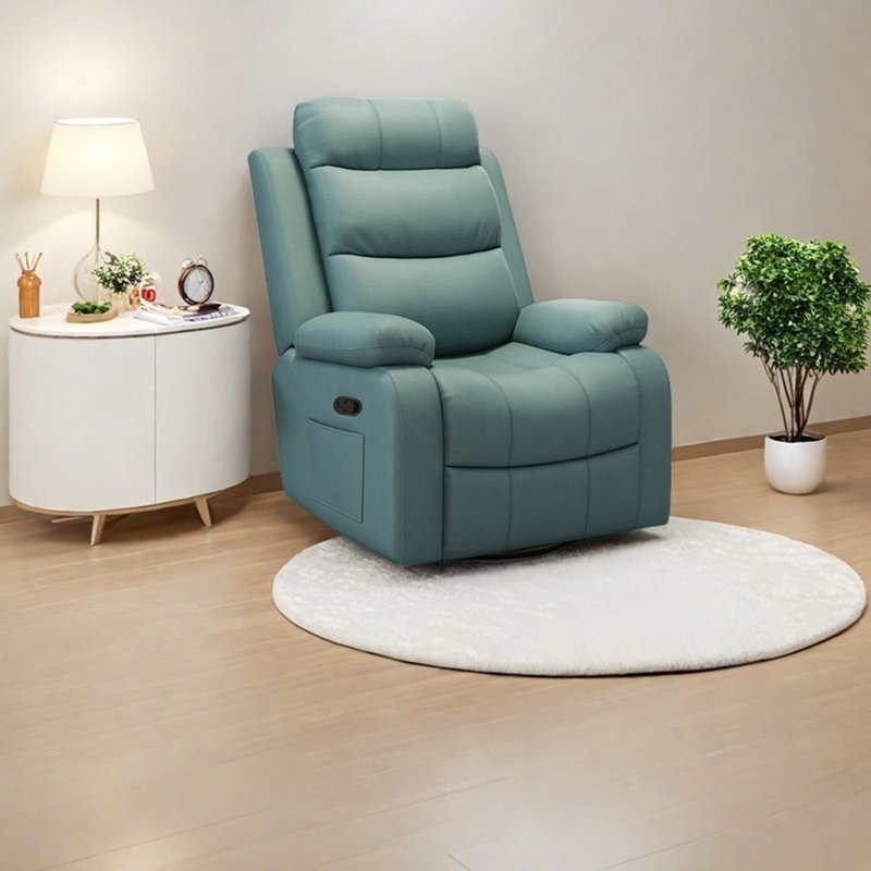 Ergonomically designed comfortable recliner, Mint Green Leathaire