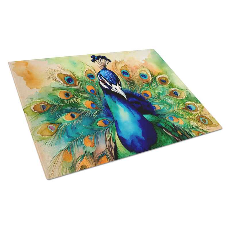Peacock Glass Cutting Board