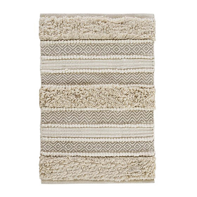 22x58" Woven Texture Stripe Bath Rug